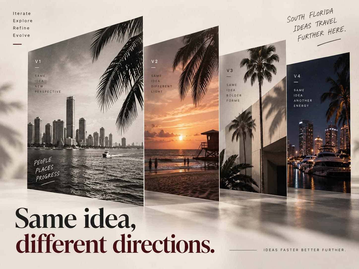 Same idea explored across four different creative directions